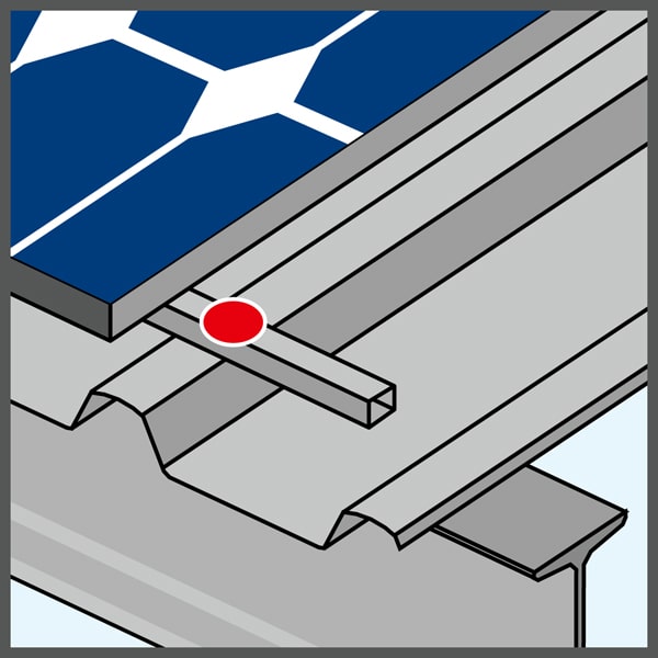 Fijación de panel solar para panel de bajo perfil contra viga de acero